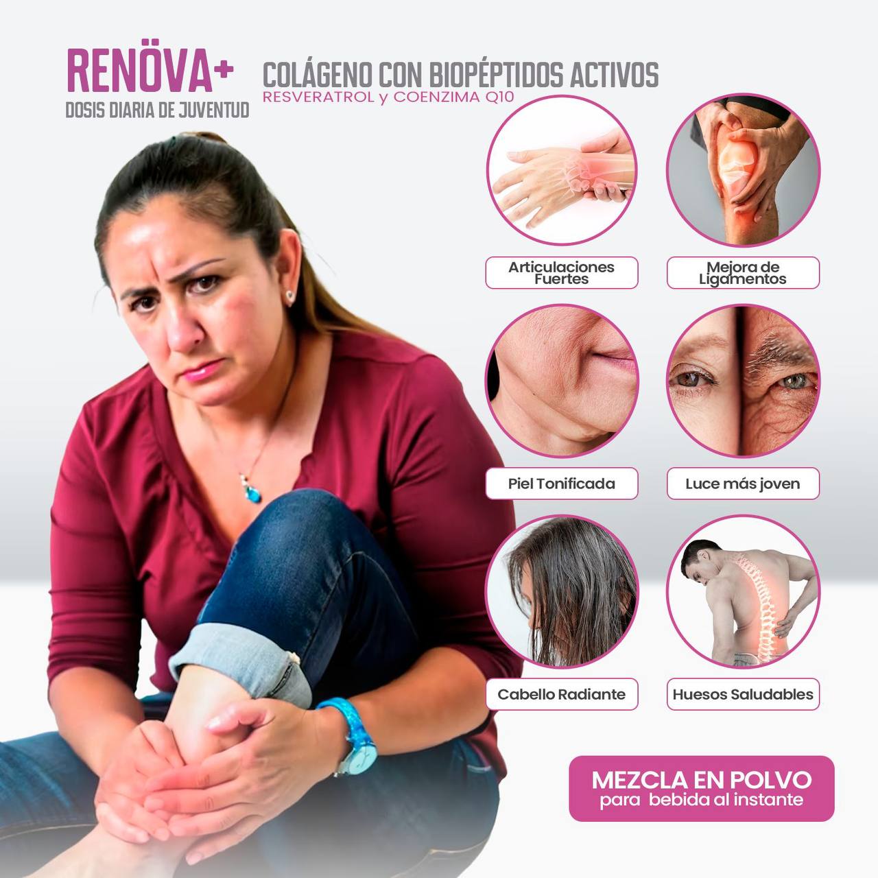 RENOVA+ Colágeno con Resveratrol y Biopéptidos activos‼️
